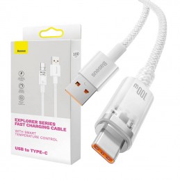 Quick Charge USB-C Baseus  6A, 1m (white)
