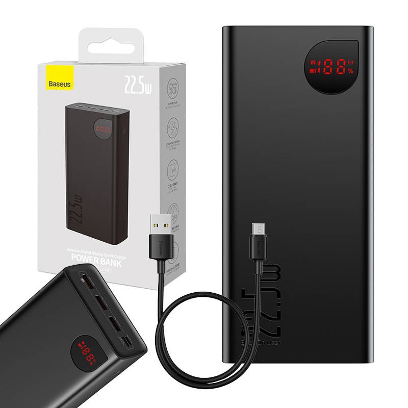 Fast Charge Power Bank Baseus Adaman, 40000mAh 22,5W (Black)