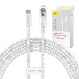 Fast Charging cable Baseus USB-C to Lightning Explorer Series 2m, 20W (white)