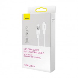 Fast Charging cable Baseus USB-C to Lightning Explorer Series 2m, 20W (white)