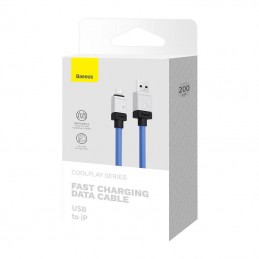 Fast Charging cable Baseus USB-A to Lightning CoolPlay Series 2m, 2.4A (blue)