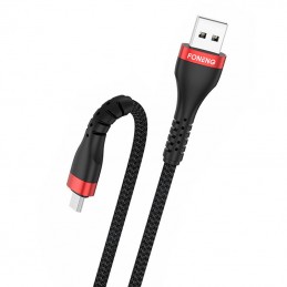 Cable USB to Micro USB Foneng, x82 Armoured 3A, 1m (black)