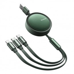 Cable USB Mcdodo CA-7252 3in1 retractable 1,2m green