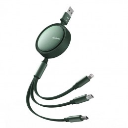 Cable USB Mcdodo CA-7252 3in1 retractable 1,2m green