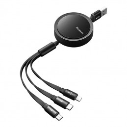 Cable USB Mcdodo CA-7250 3in1 retractable 1,2m black