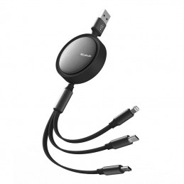 Cable USB Mcdodo CA-7250 3in1 retractable 1,2m black