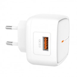 Wall charger XO L59, 1x USB, 18W, Quick Charge 3.0 (white)