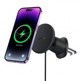 magnetic Car Phone Holder Baseus with wireless charging CW01 (Black)