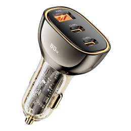 Toocki Car Charger 2C+A, 80W (Black)