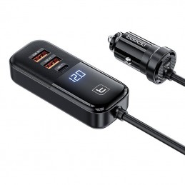 Toocki Car Charger 2A+2C, 120W (Black)