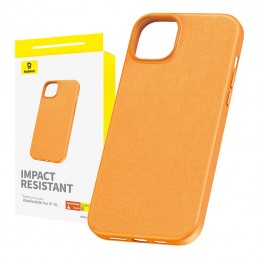 Phone Case for iPhone 15 Baseus Fauxther Series (Orange)