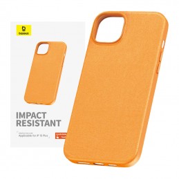 Phone Case for iPhone 15 Plus Baseus Fauxther Series (Orange)