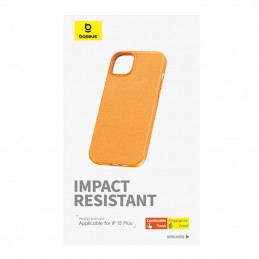 Phone Case for iPhone 15 Plus Baseus Fauxther Series (Orange)