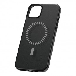 Magnetic Phone Case for iPhone 15 ProMax Baseus Fauxther Series (Black)