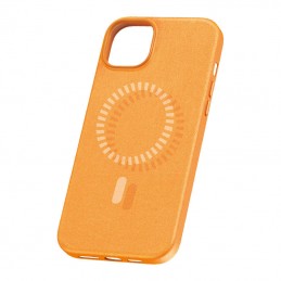 Magnetic Phone Case for iPhone 15 Pro Baseus Fauxther Series (Orange)