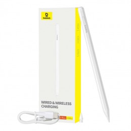 Active stylus Baseus Smooth Writing Series with wireless and cabled charging (White)