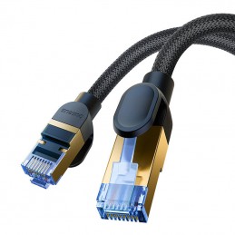 Braided network cable cat.7 Baseus Ethernet RJ45, 10Gbps, 15m (black)