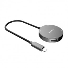 Hub Dudao A15B 4w1, USB 3.0 + 3x USB 2.0 to USB-C (grey)