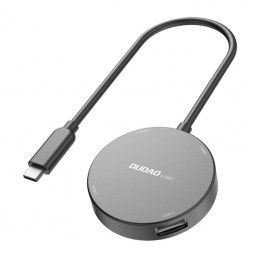 Hub Dudao A15B 4w1, USB 3.0 + 3x USB 2.0 to USB-C (grey)