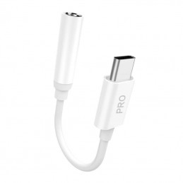 Adapter Dudao L16CPro USB-C to Jack 0,1m (white)