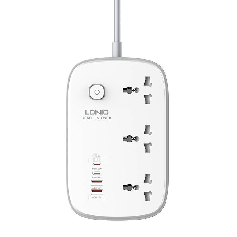 Power Strip GaN LDNIO SC3416  EU 65W white + EU plug