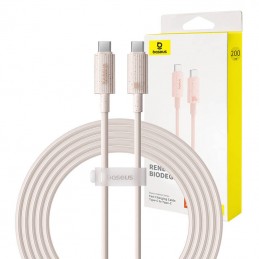 Fast Charging cable Baseus USB-C to USB-C Habitat Series 2m 100W (pink)