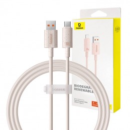 Fast Charging cable Baseus USB to USB-C Habitat Series 1m 100W (pink)