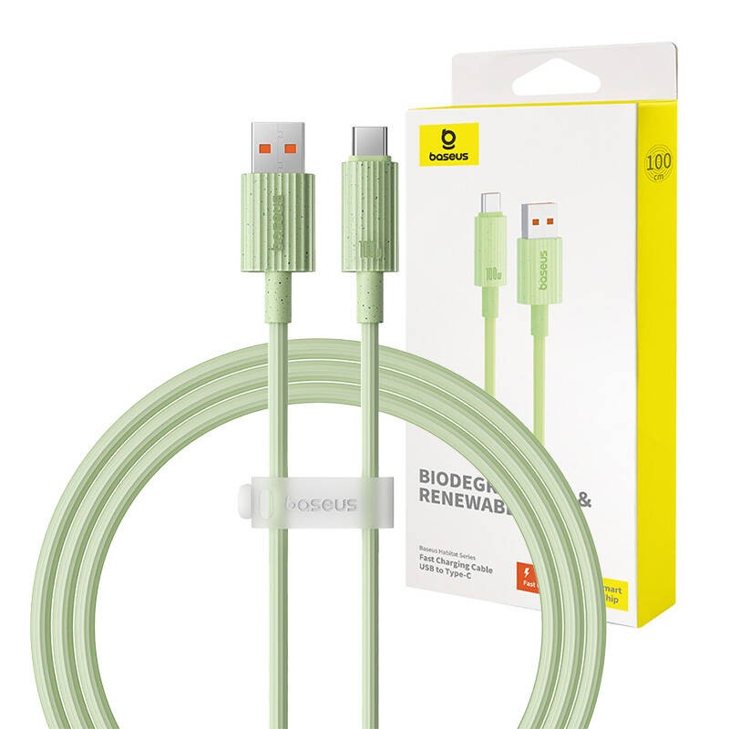 Fast Charging cable Baseus USB to USB-C Habitat Series 1m 100W (green)