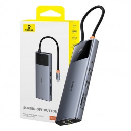 Hub 10in1 Baseus Metal Gleam II Series, USB-C to 1xHDMI, USB-A (10Gbps), USC-C, 2xUSB-A, Ethernet RJ45, SD/TF card, mini-jack 3,