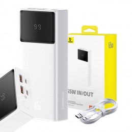 Power Bank Baseus Star-Lord, 20000mAh 65W + USB - USB-C cable (white)