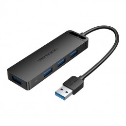 USB 3.0 4-Port Hub with Power Adapter Vention CHLBD 0.5m, Black