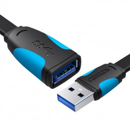 Flat USB 3.0 extender Vention VAS-A13-B100 1m Black