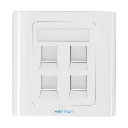 4-Port Keystone Wall Plate 86 Type Vention IFCW0 White