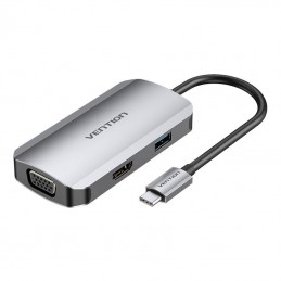 USB-C Docking Station to HDMI, VGA, USB 3.0, PD 0.15m Vention TOAHB, gray