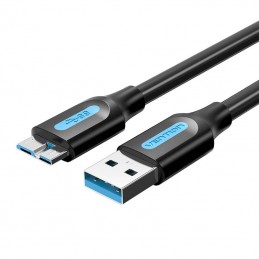 USB 3.0 A male to Micro-B male cable Vention COPBC 0.25m Black PVC