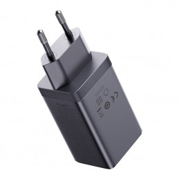 Wall charger Baseus GaN5 2x USB-C + USB, 65W + cable 1m (grey)