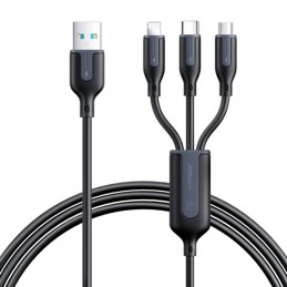 Cable USB Multi-Use Joyroom S-1T3066A15 3w1 / 3,5A / 66W / 1,2m (black)