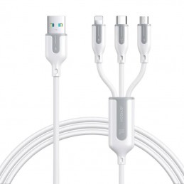 USB cable Joyroom S-1T3066A15, 3 in 1, 66W/Cable 1,2m (white)