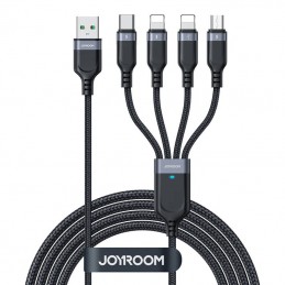 USB  data cable Joyroom  S-1T4018A18 4in1 USB-C / Lightning / 3.5A /1.2m  (black)