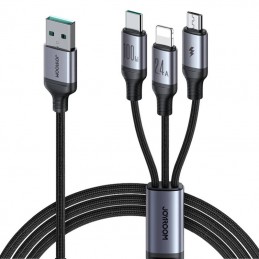 Cable Speedy  USB Joyroom SA21-1T3, 3 in 1/ 100W/Cable 1.2m (black)