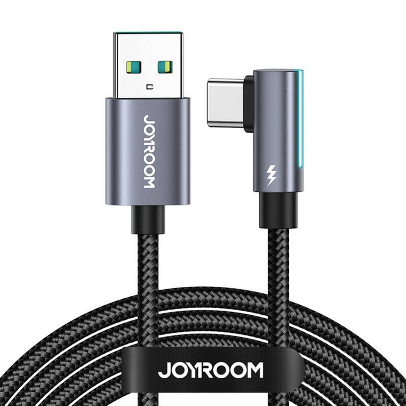 USB to USB-C cable, angled Joyroom S-AC027A17 3A, 1.2m (black)