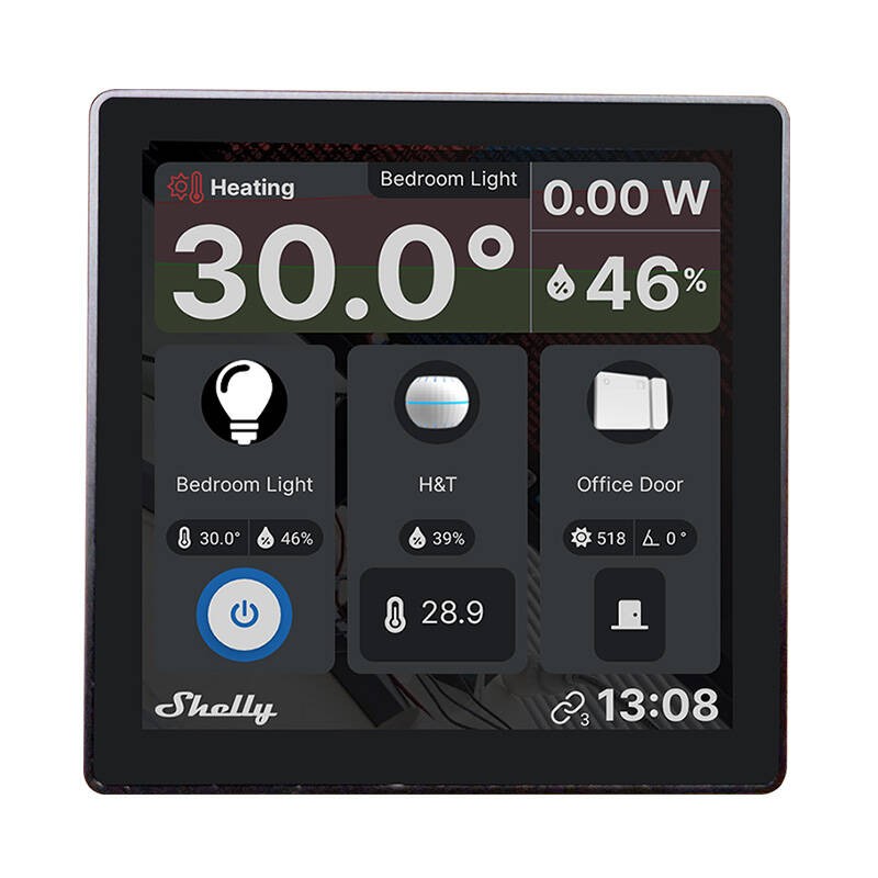 Smart Control Panel with 5A Switch Shelly Wall Display (black)