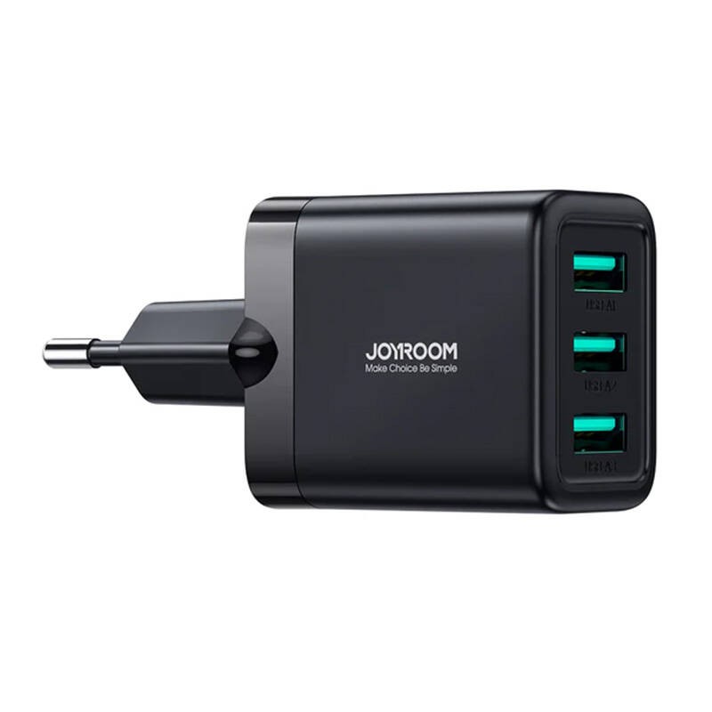 Wall charger Joyroom JR-TCN02, 3.4A 3xUSB (black)