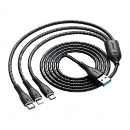 3in1 USB Cable Joyroom Starry Series USB-A to + Lightning + Type-C + Micro, 1.2m (black)