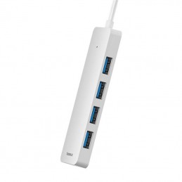 4in1 Hub Baseus  UltraJoy Lite USB-A to USB 3.0 1m (white)