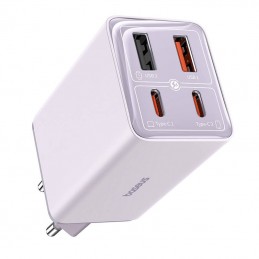 Baseus GAN6 Pro Fast Charger, 2xUSB-C + 2xUSB, 65W (purple)