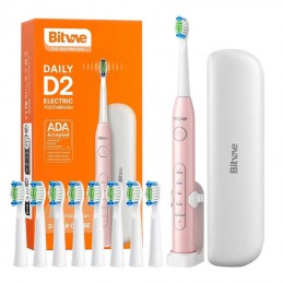 Sonic toothbrush with tips set, holder and case D2 (pink)