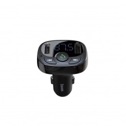 FM Transmitter Baseus T typed Bluetooth 2xUSB microSD (Black)