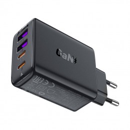 Wall charger Acefast A61 GaN 2xUSB-A, 2xUSB-C PD45W EU (black)