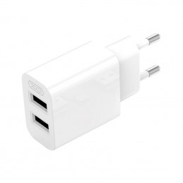 Wall charger XO L109  2x USB-A, cable USB Type-C,  2.4A (white)